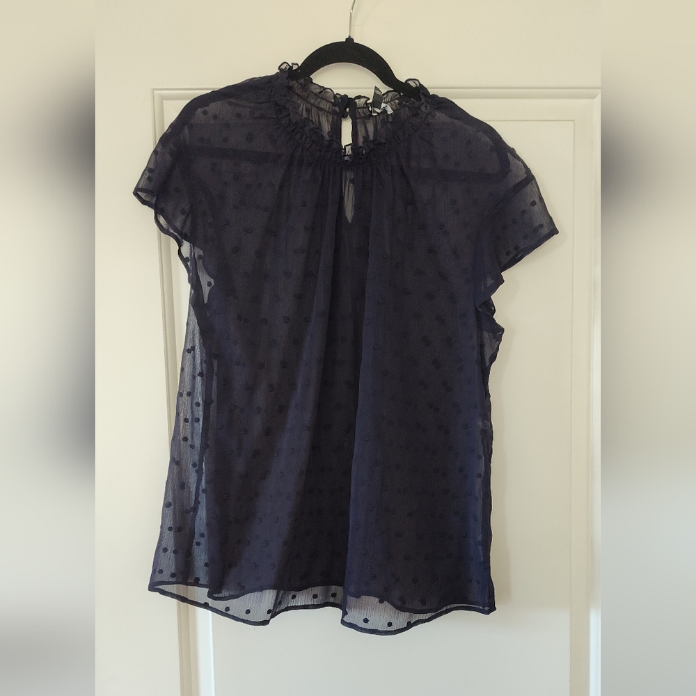 Express Chelsea28 Polka Dot Sheer Blouse